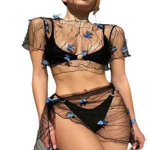 Butterfly Mesh Cover up Set 