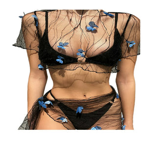 Butterfly Mesh Cover up Set 