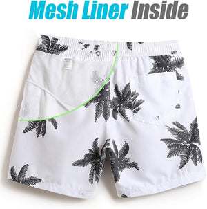 Mens 7 Inch Quick Dry Swim Trunks with Mesh Lining 