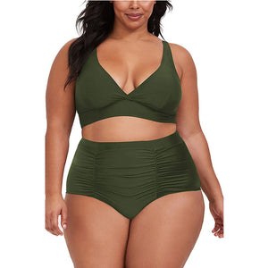 Womens Plus Size High Waist Bikini