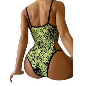 Women's Snakeskin Print One Piece Swimsuit