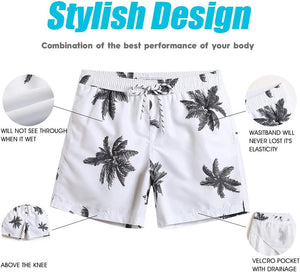 Mens 7 Inch Quick Dry Swim Trunks with Mesh Lining 